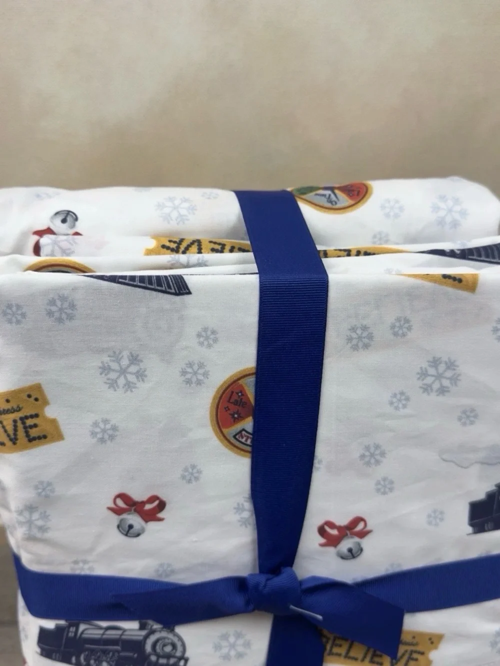 Pottery Barn The Polar Express Sheet Set King 4-piece Christmas Holidays NWOT